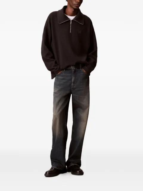quarter-zip logo-patch sweater by CALVIN KLEIN