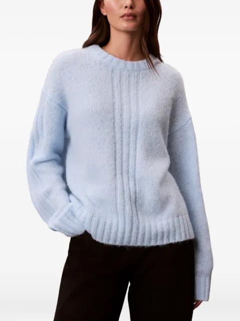 ribbed-knit drop-shoulder sweater by CALVIN KLEIN