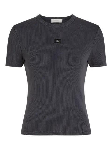 ribbed logo-patch T-shirt by CALVIN KLEIN
