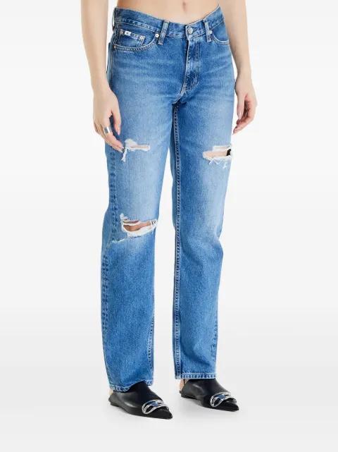 ripped low rise straight Jeans by CALVIN KLEIN