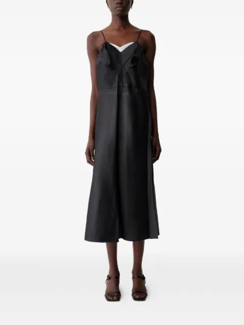 satin-finish spaghetti-strap dress by CALVIN KLEIN