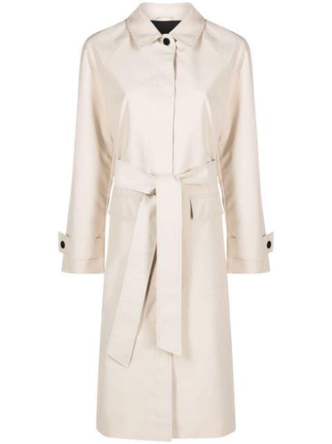 single-breasted belted-waist coat by CALVIN KLEIN