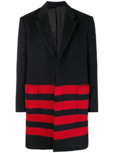 stripe detail single-breasted coat by CALVIN KLEIN
