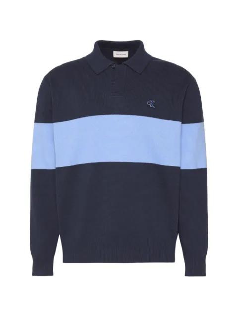 striped V-neck sweater by CALVIN KLEIN