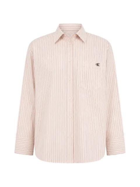striped logo-plaque shirt by CALVIN KLEIN