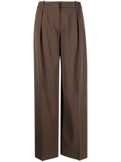 tailored wide-leg twill trousers by CALVIN KLEIN