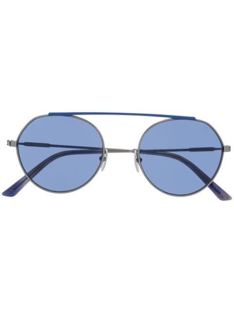 two tone round frame sunglasses by CALVIN KLEIN