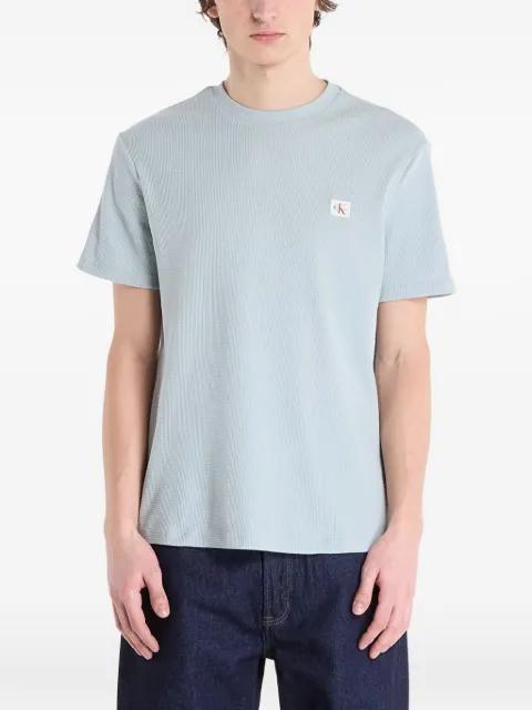 waffle-knit crew-neck T-shirt by CALVIN KLEIN