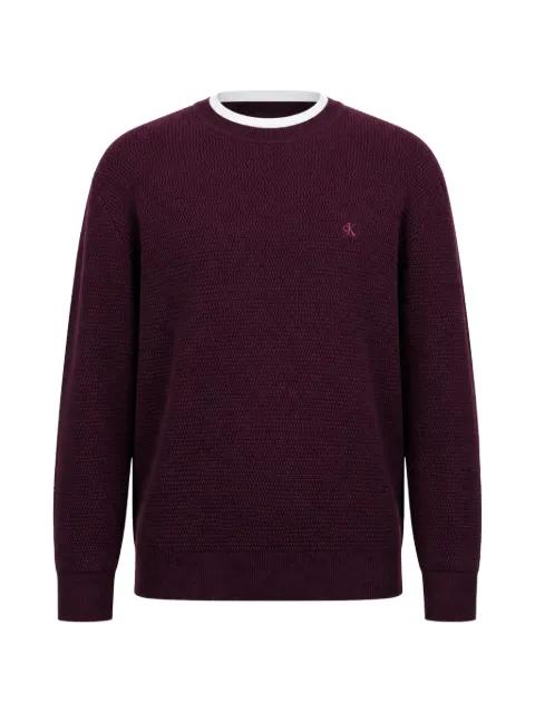 waffle-knit embroidered-logo sweater by CALVIN KLEIN