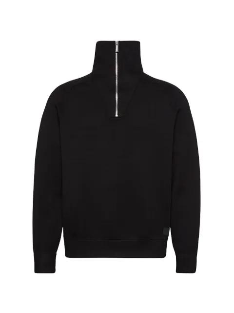 zip-up high-neck jumper by CALVIN KLEIN