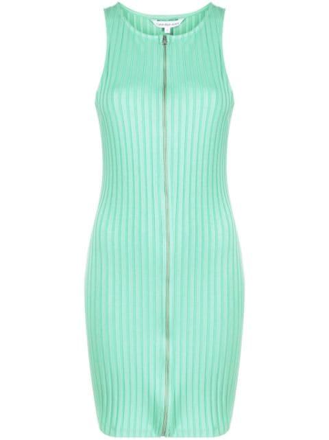 zip-up ribbed dress by CALVIN KLEIN
