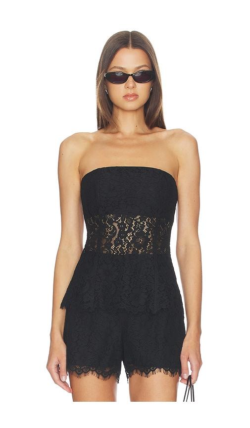 CAMI NYC Bijou Strapless Lace Top in Black by CAMI NYC
