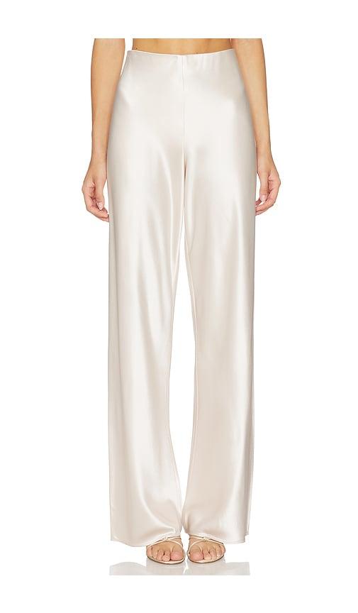 CAMI NYC Bristol Mid Rise Pant in White, brown by CAMI NYC