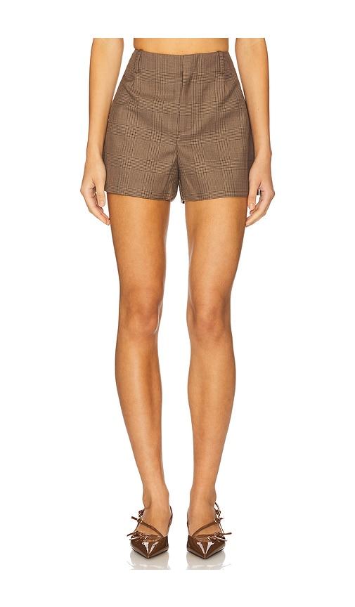 CAMI NYC Jolie Plaid Short in Brown by CAMI NYC