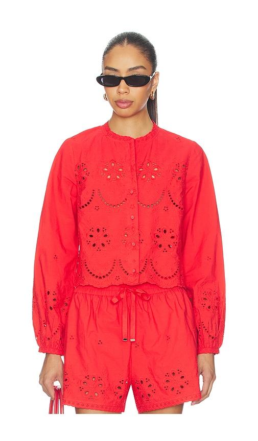 CAMI NYC Kalena Cotton Blouse in Red by CAMI NYC