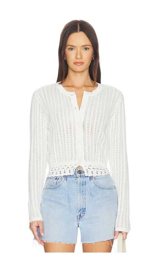 CAMI NYC Lilibeth Pointelle Cardigan in White by CAMI NYC