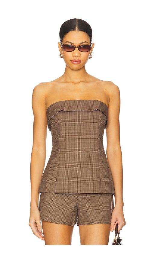 CAMI NYC London Strapless Top in Brown by CAMI NYC