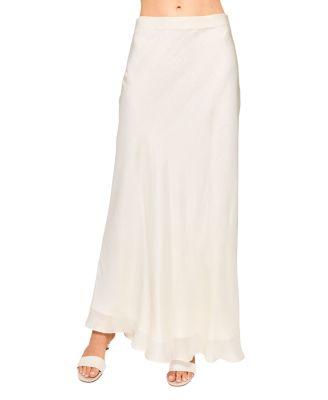 Jayna Mid Rise Metallic Chiffon Skirt by CAMI NYC
