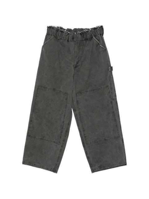 panelled washed-effect trousers by CAMIEL FORTGENS