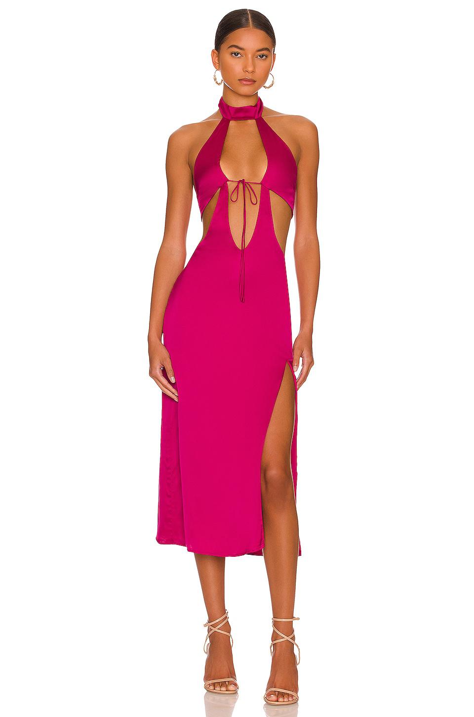 Camila Coelho Abigale Midi Dress in Fuschia by CAMILA COELHO