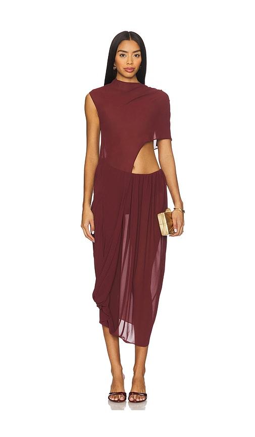 Camila Coelho Ada Maxi Dress in Burgundy by CAMILA COELHO