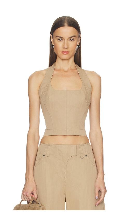 Camila Coelho Amaia Top in Taupe by CAMILA COELHO