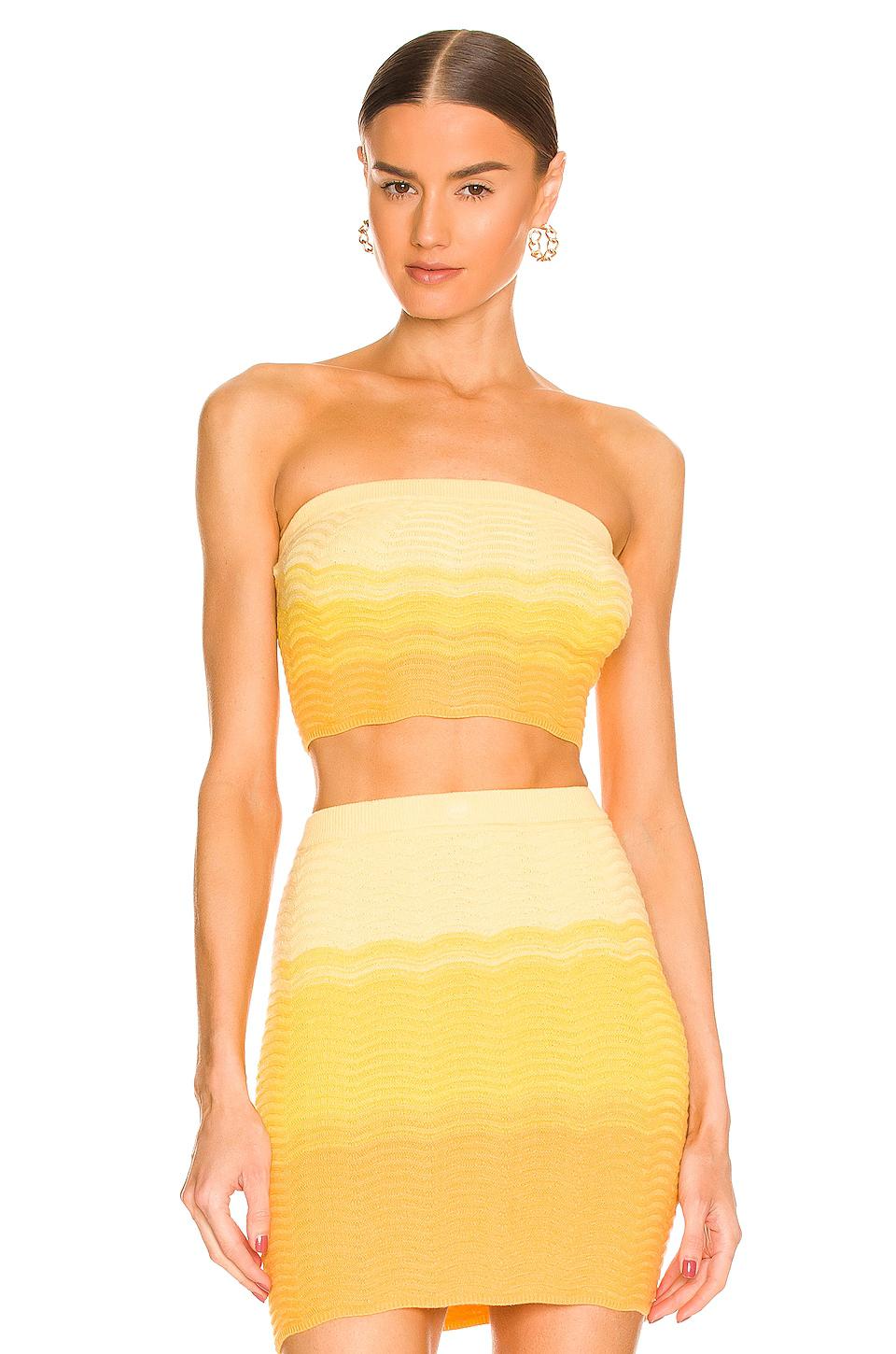 Camila Coelho Avalon Knit Top in Yellow by CAMILA COELHO