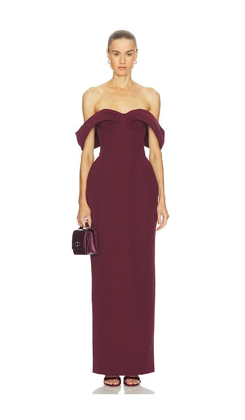 Camila Coelho Carina Maxi Dress in Burgundy by CAMILA COELHO