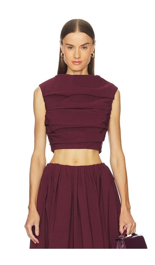 Camila Coelho Carina Top in Burgundy by CAMILA COELHO