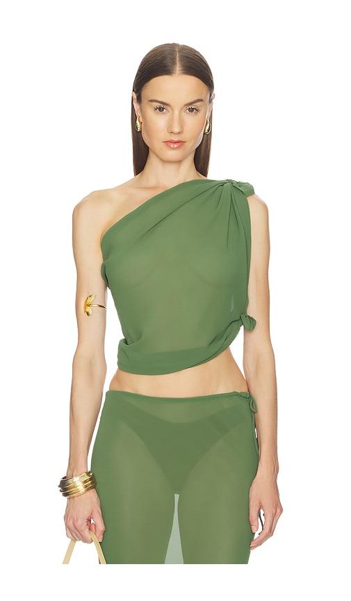 Camila Coelho Carlisle Scarf Top in Green by CAMILA COELHO