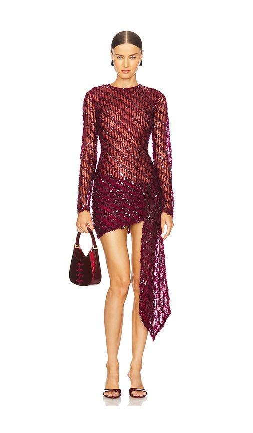 Camila Coelho Cataleya Sequin Mini Dress in Burgundy by CAMILA COELHO