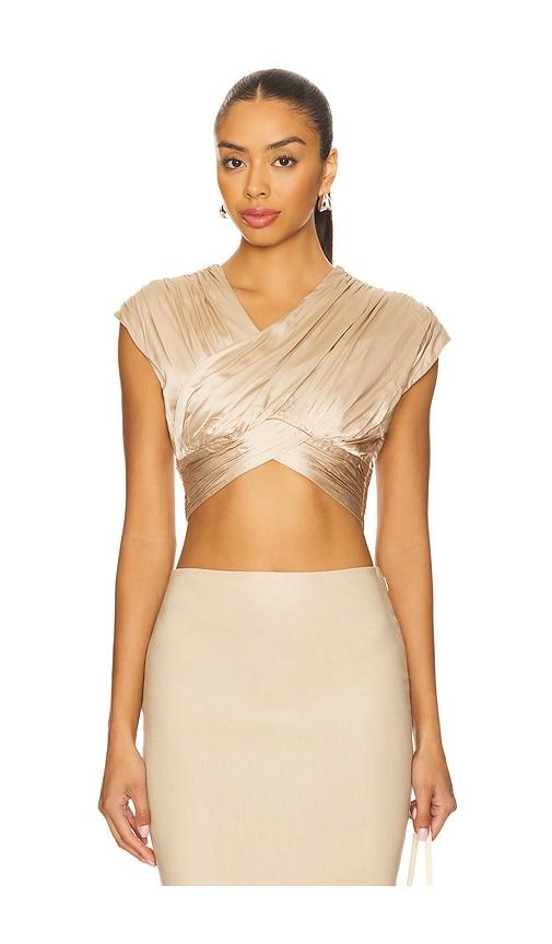 Camila Coelho Delanie Top in Beige by CAMILA COELHO