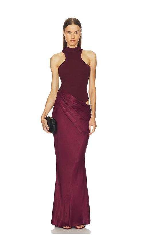 Camila Coelho Estrella Maxi Dress in Burgundy by CAMILA COELHO