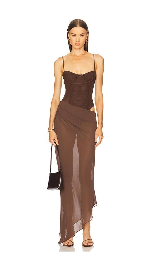 Camila Coelho Greer Maxi Dress in Brown by CAMILA COELHO