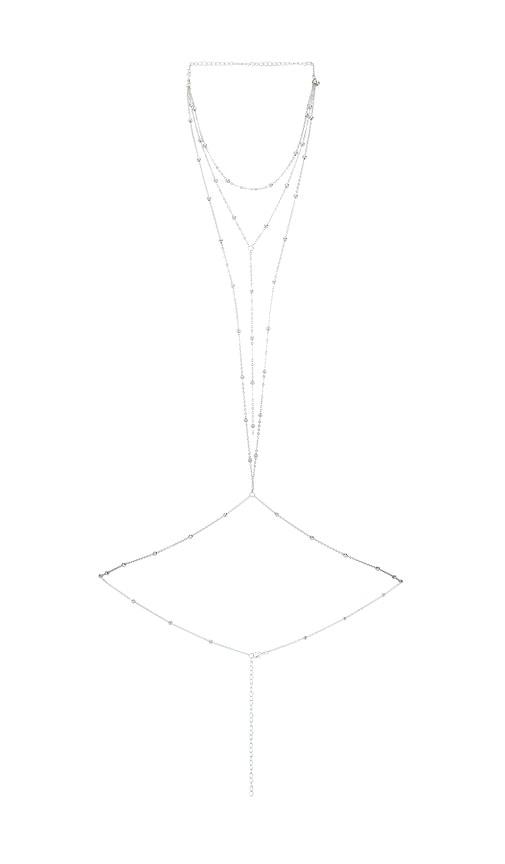 Camila Coelho Helena Body Chain in Metallic Silver by CAMILA COELHO