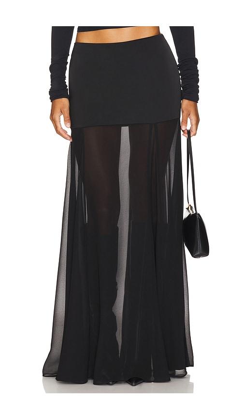 Camila Coelho Ivette Maxi Skirt in Black by CAMILA COELHO