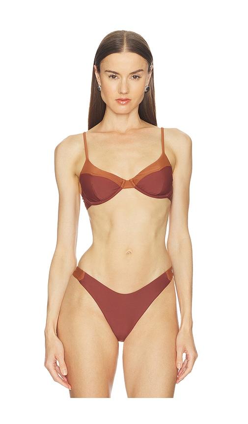 Camila Coelho Jaslyn Top in Brown by CAMILA COELHO