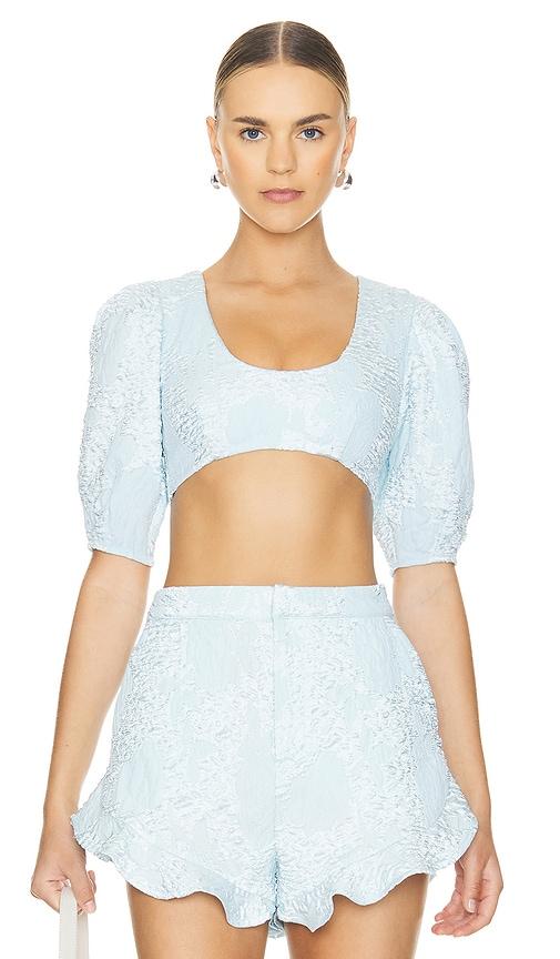 Camila Coelho Kahlo Crop Top in Baby Blue by CAMILA COELHO