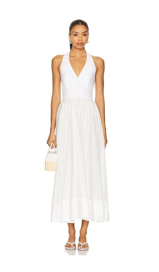 Camila Coelho Lino Midi Dress in Ivory by CAMILA COELHO