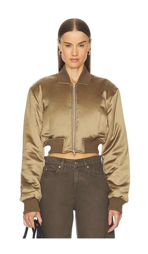 Camila Coelho Maiara Bomber Jacket in Brown by CAMILA COELHO