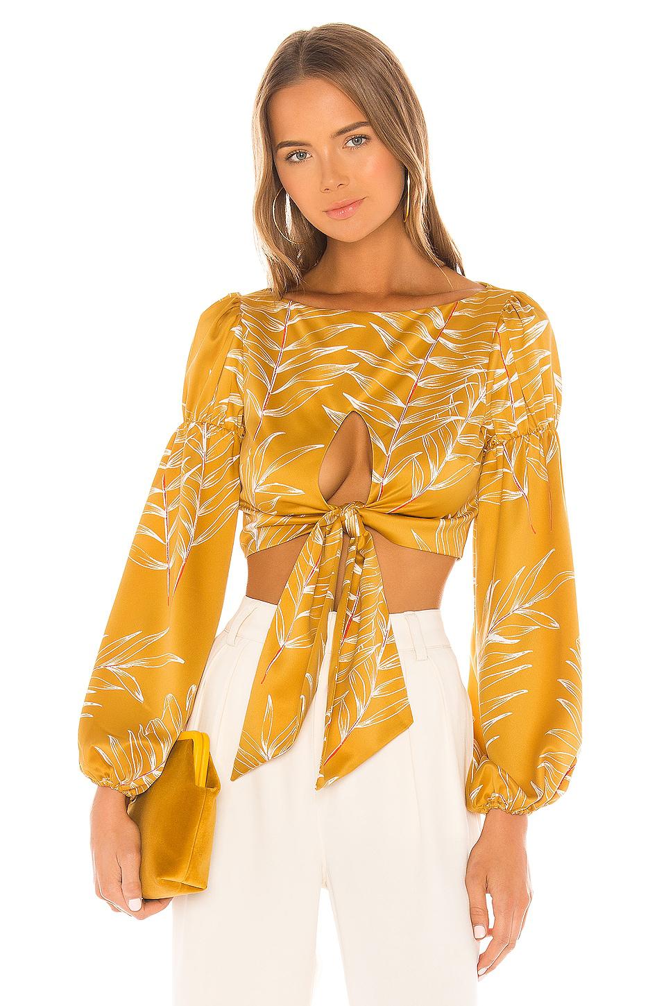 Camila Coelho Marcia Top in Mustard by CAMILA COELHO