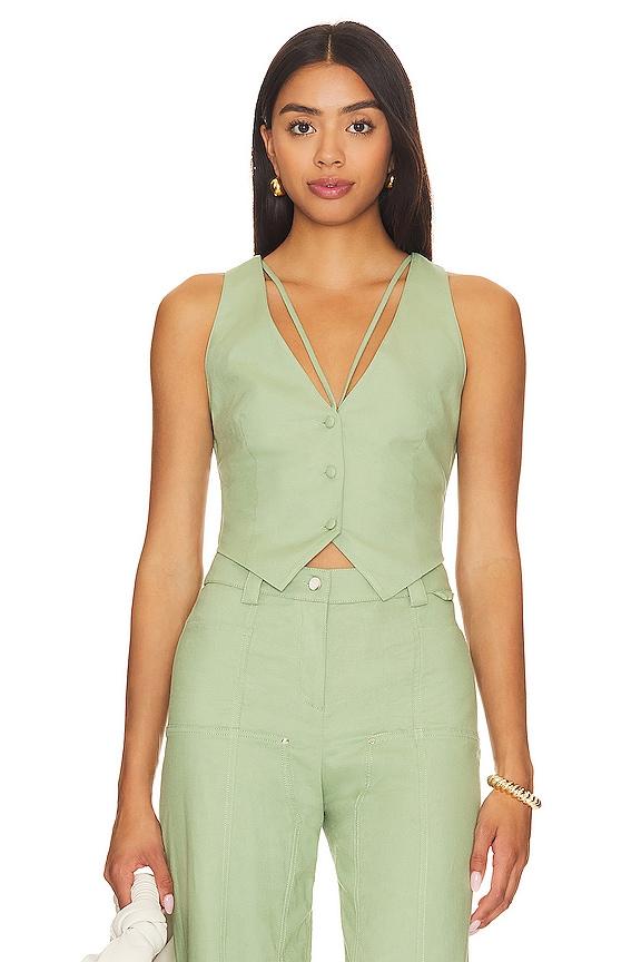 Camila Coelho Matilde Vest in Sage by CAMILA COELHO