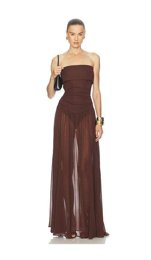 Camila Coelho Minji Maxi Dress in Chocolate by CAMILA COELHO