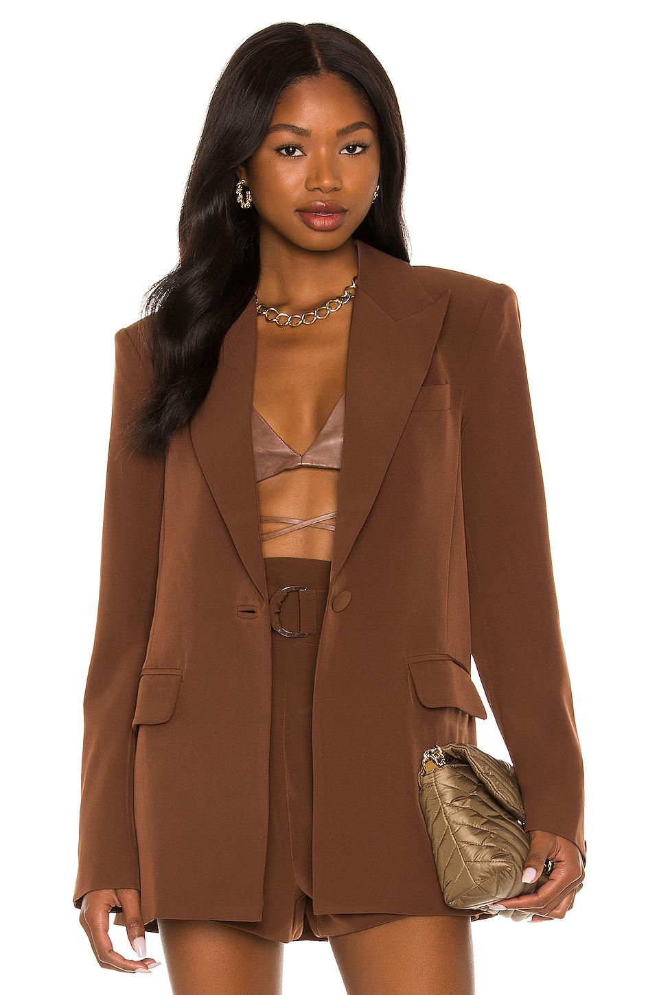 Camila Coelho Morena Blazer in Chocolate by CAMILA COELHO