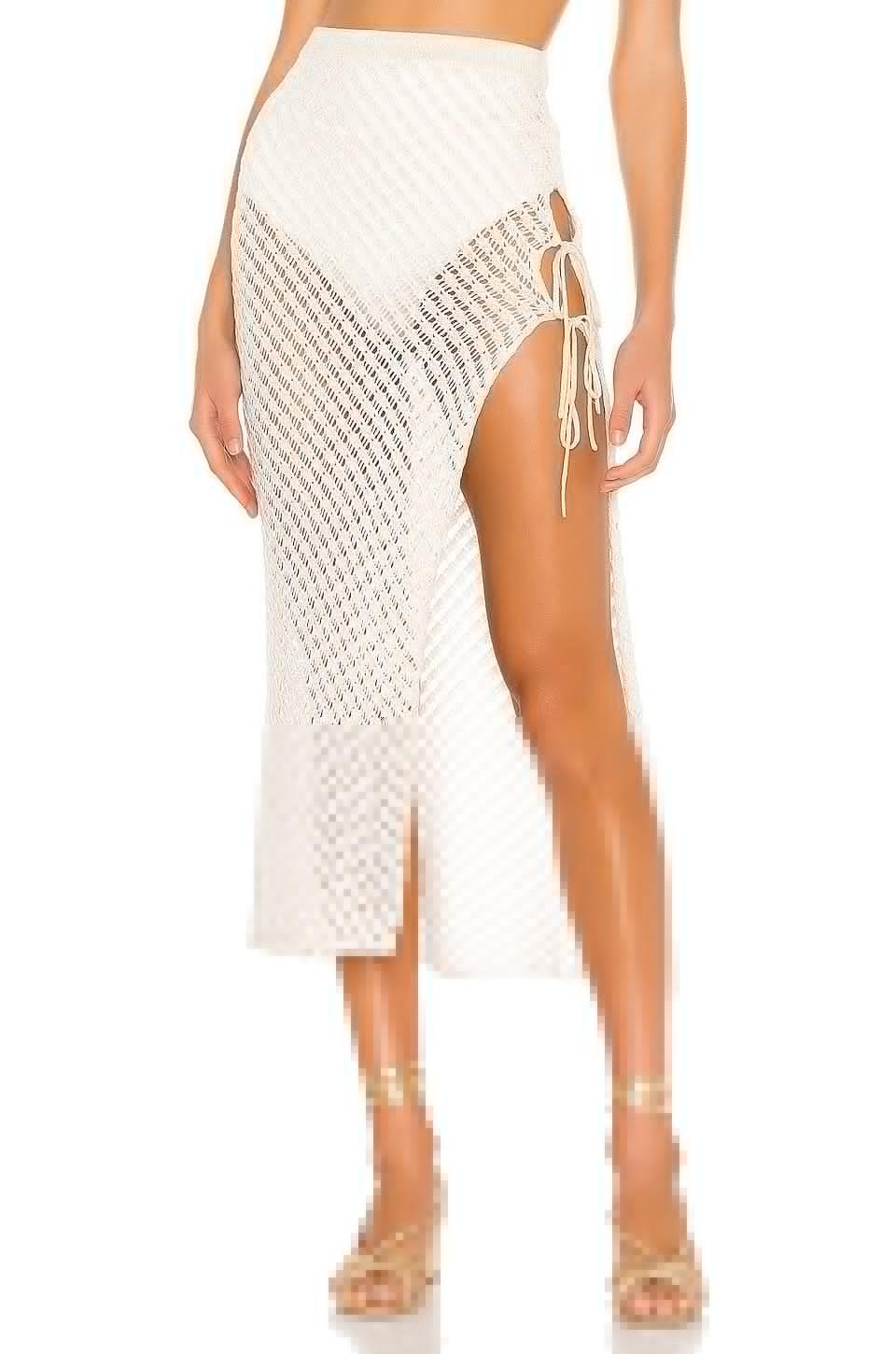 Camila Coelho Offshore Midi Skirt in Ivory by CAMILA COELHO