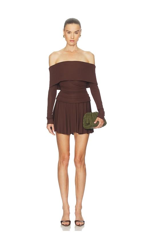 Camila Coelho Olesya Mini Dress in Chocolate by CAMILA COELHO