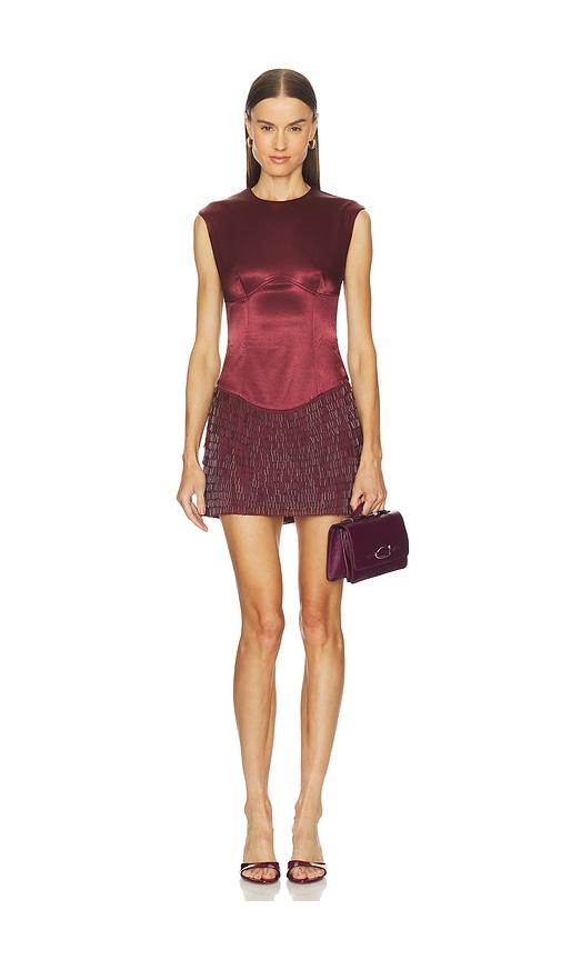 Camila Coelho Peyton Embellished Mini Dress in Burgundy by CAMILA COELHO
