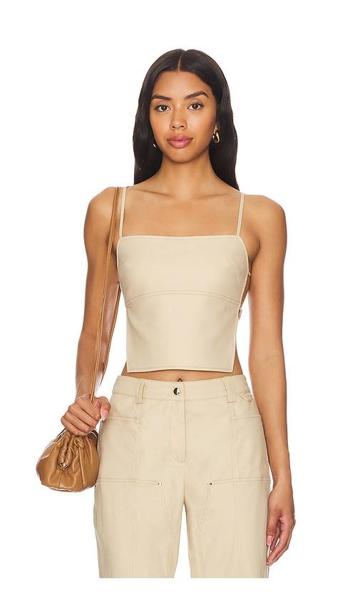 Camila Coelho Rousseau Top in Beige by CAMILA COELHO