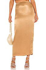 Camila Coelho Selina Maxi Skirt in Metallic Copper by CAMILA COELHO