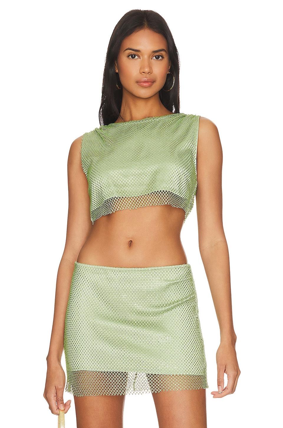 Camila Coelho Tropez Crop Top in Sage by CAMILA COELHO